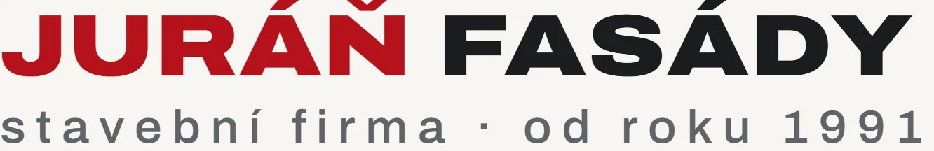 Nápis Juráň Fasády, stavební firma od roku 1991