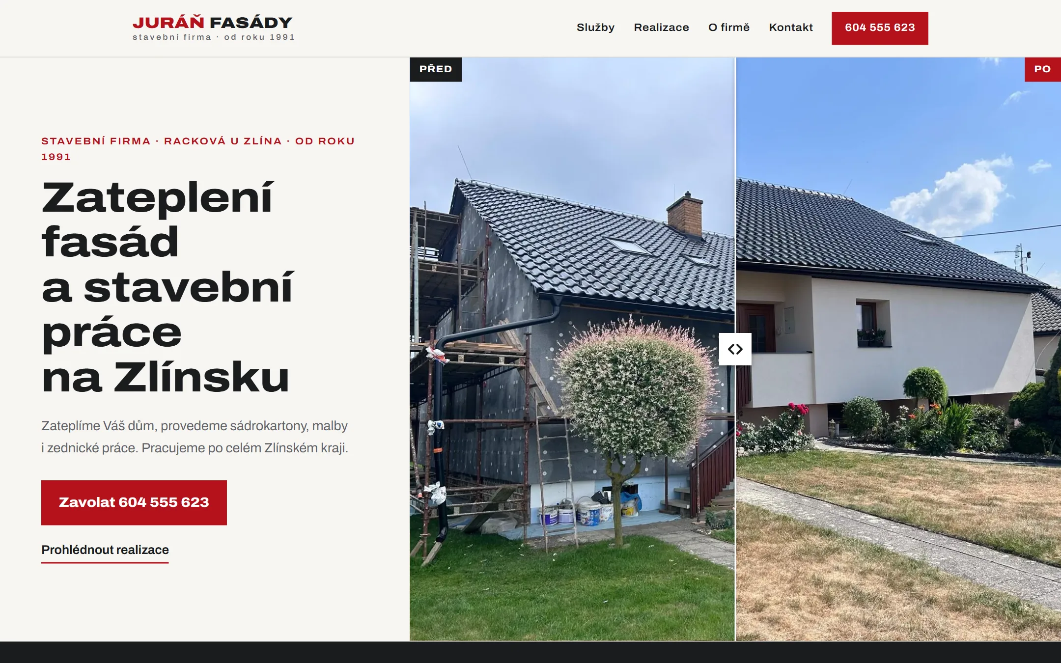Web Juráň Fasády na počítači