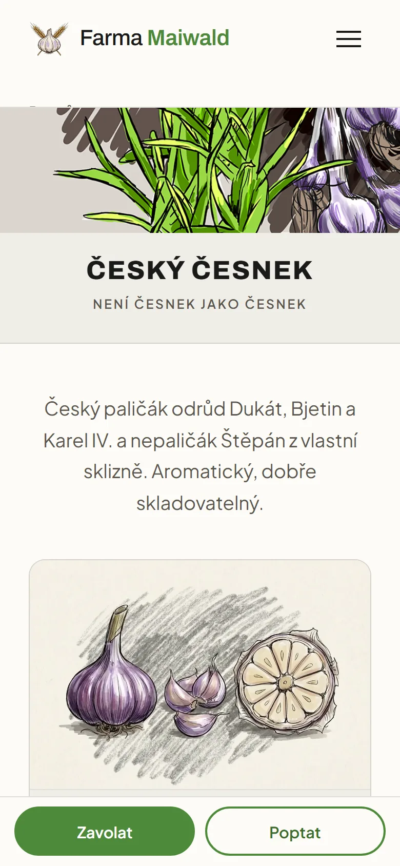 Česnek na telefonu