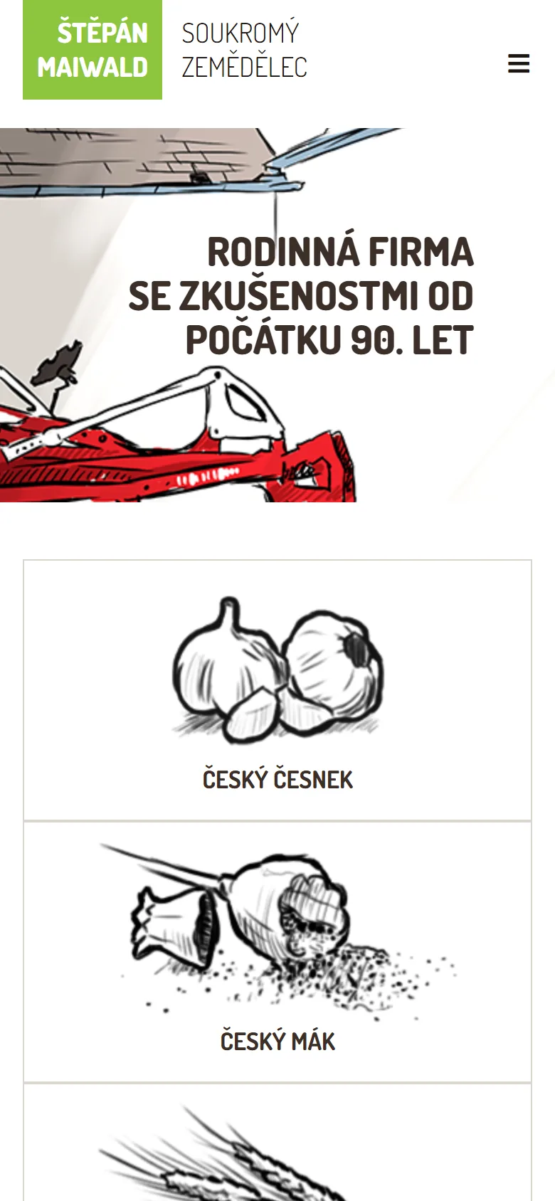 Starý web na telefonu