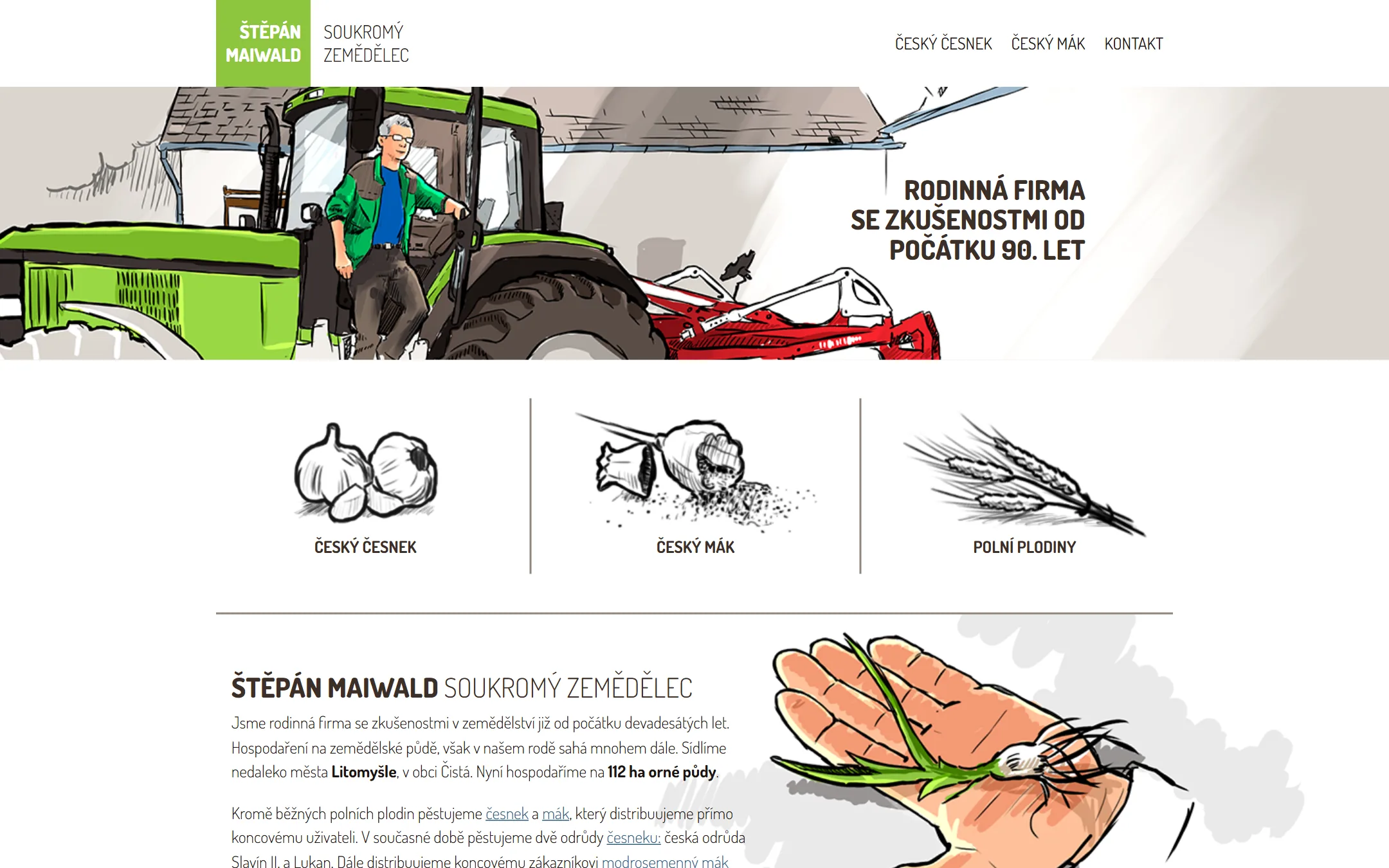 Starý web Štěpána Maiwalda z roku 2019