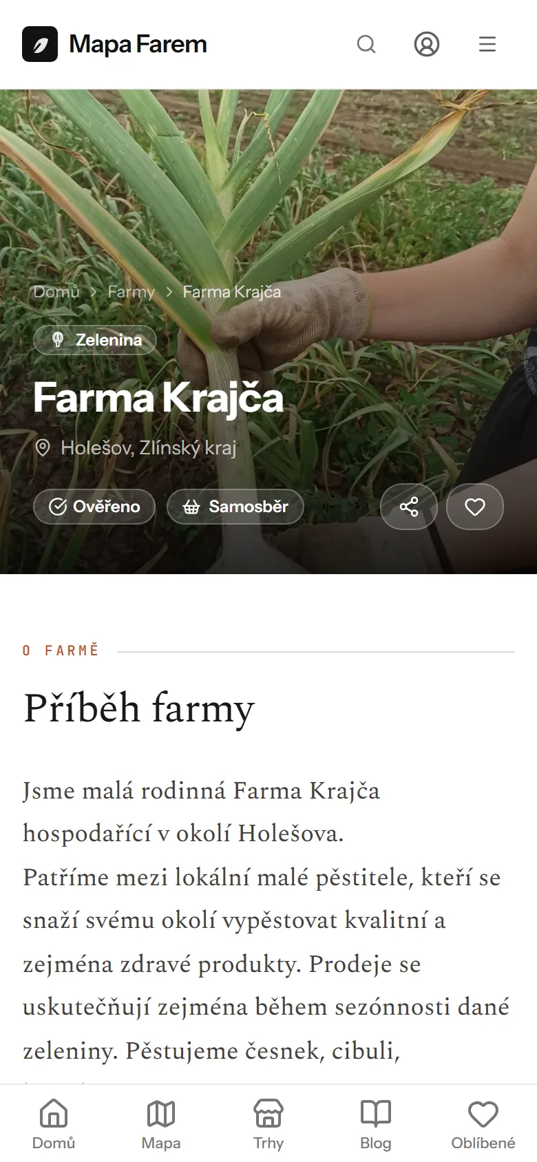 Profil farmy na telefonu