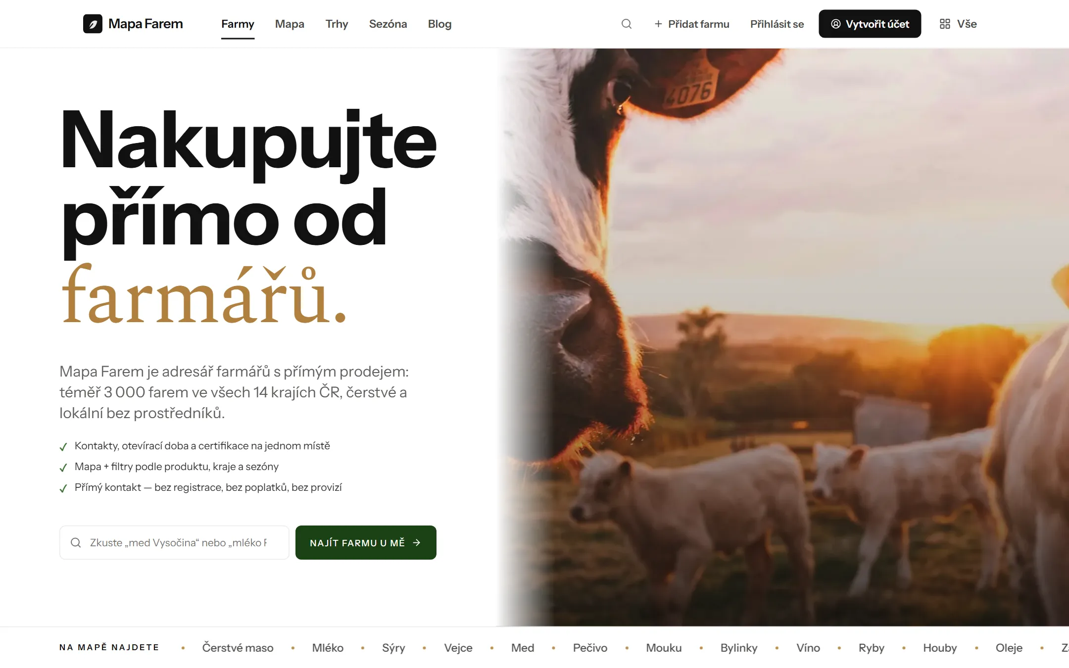 Web Mapa Farem na počítači