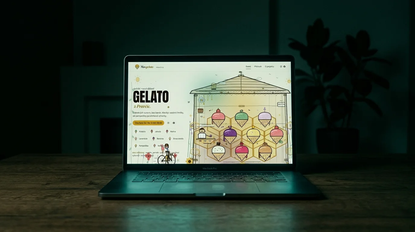 Web Maxgelato na notebooku