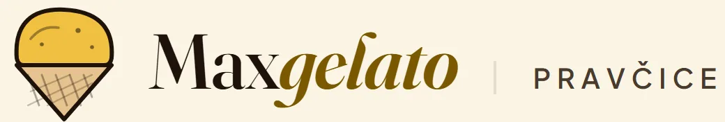 Logo Maxgelato se znakem kornoutu