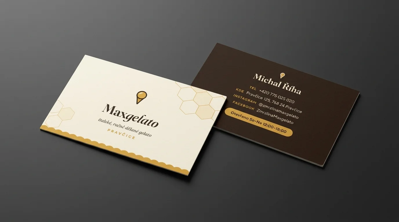 Vizitky pro gelaterii Maxgelato